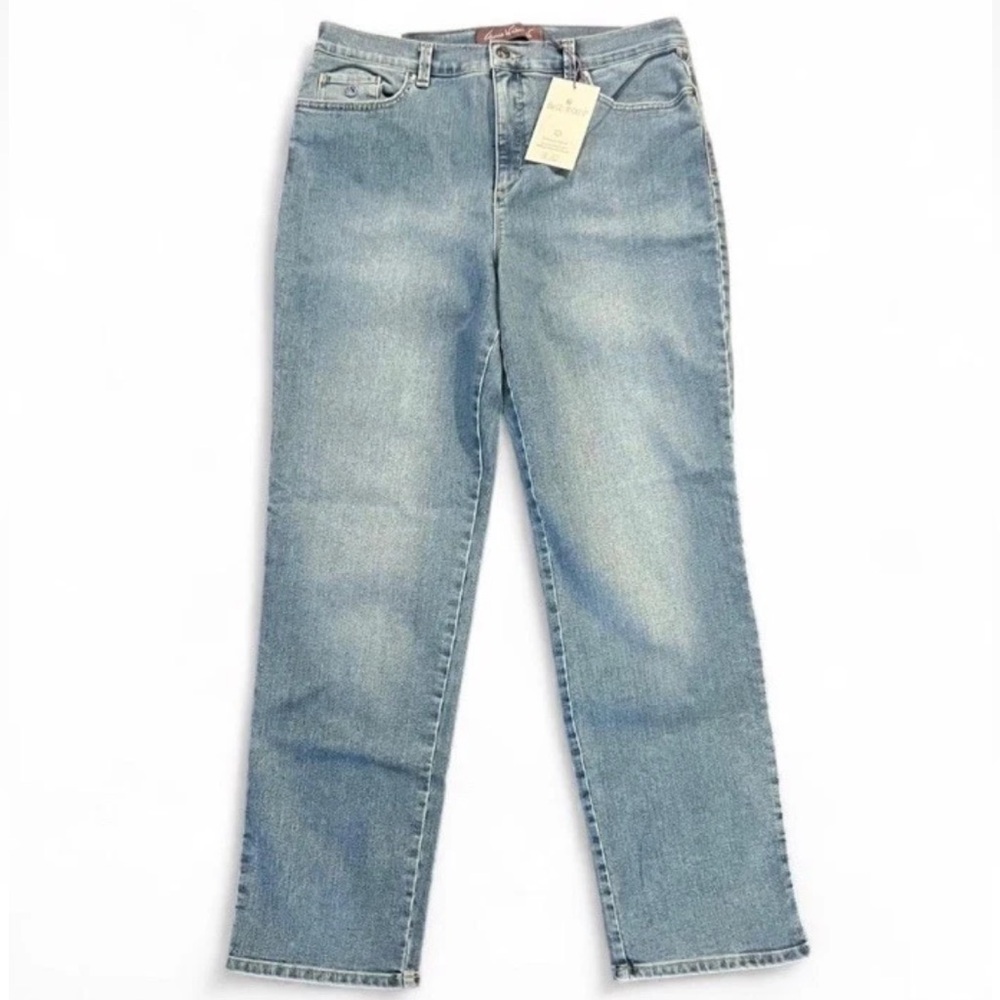 Gloria Vanderbilt Med Wash Straight Tapered-Leg Jeans Amanda Slimming size 12